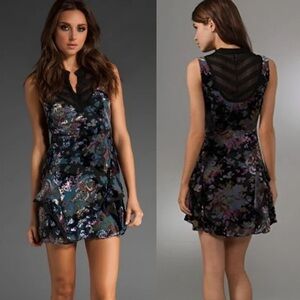 Free People Floral Velvet Burnout Dress